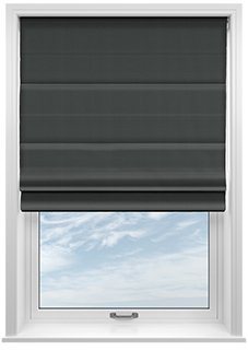 Kyoto Faux Silk, Anthracite - Motorised Roman Blind